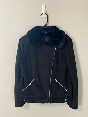 Dorthy Perkins Faux Fur Moto Jacket Size US6